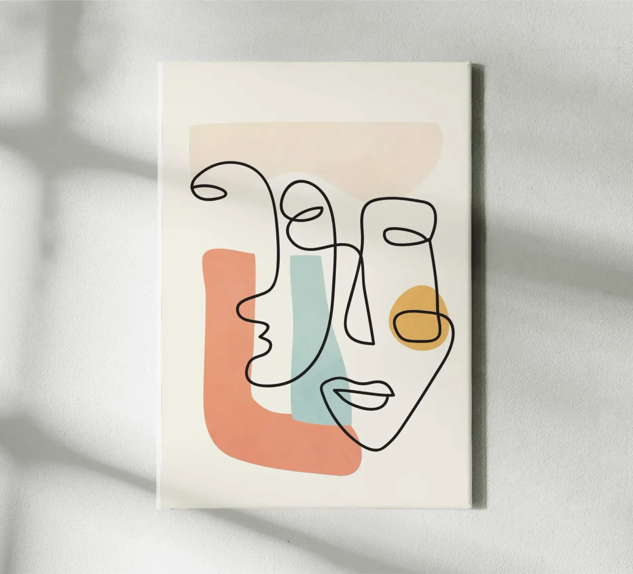 Abstract Faces 4 canvas met Baklijst van cityart