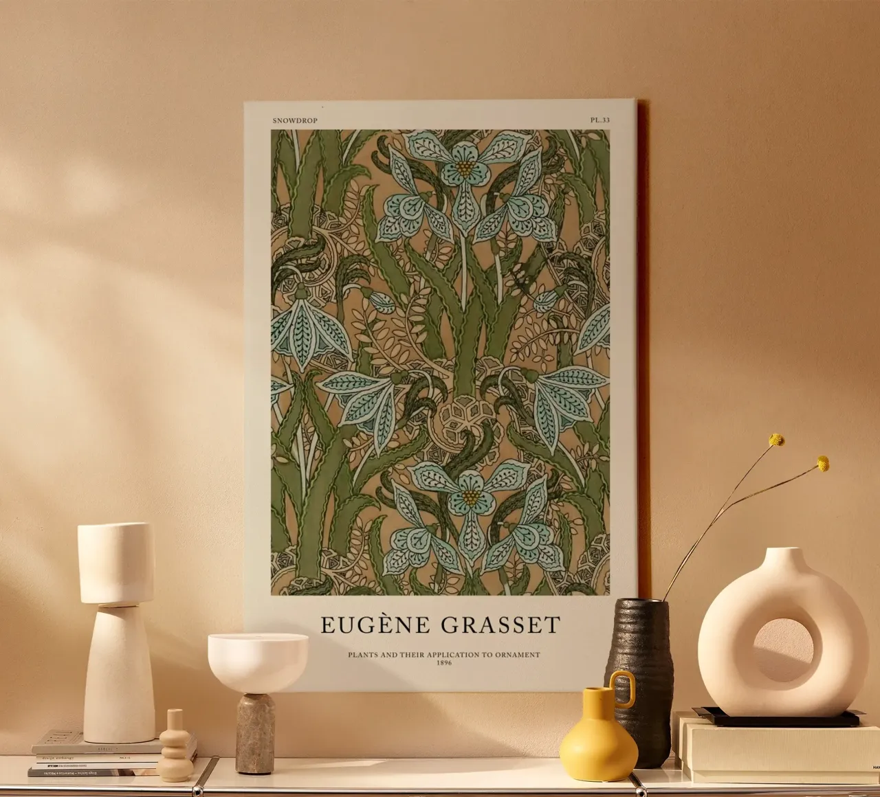 Grasset - Snowdrop 33 tela con Cornice a cassetta da Vintage by JUNIQE