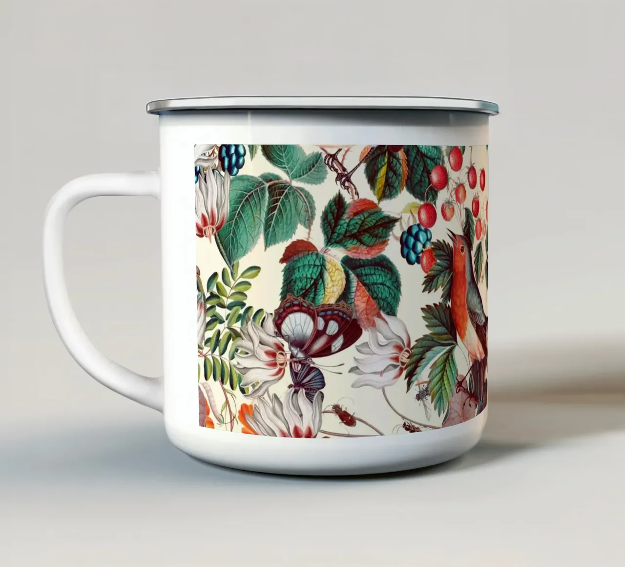 Cosmic Latte Emaille Tasse von burcukorkmazyurek