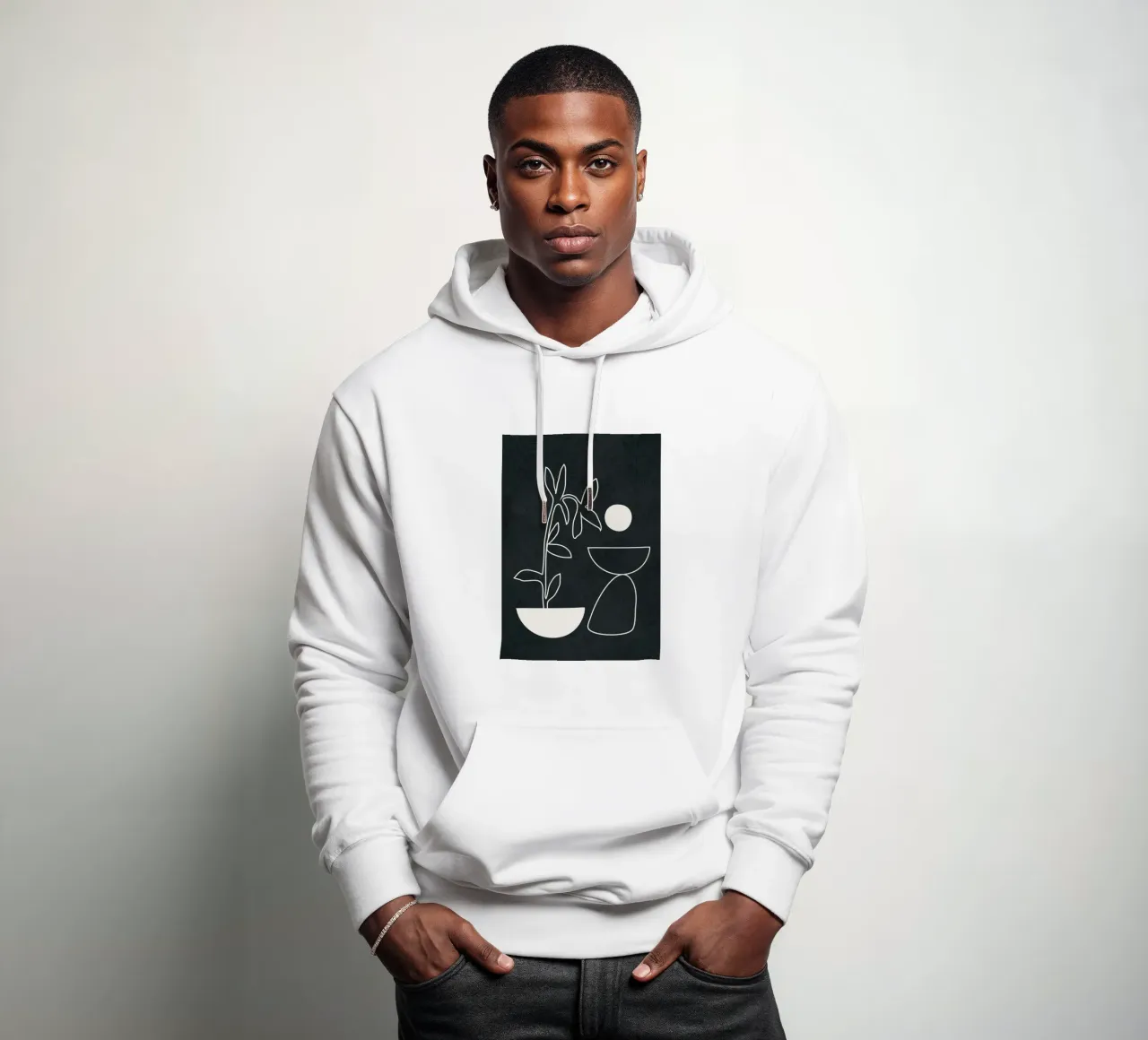 Minimal Abstract Art 1 felpa con cappuccio da Nadjaa