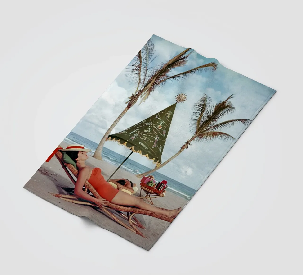 Poster di Slim Aarons a Palm Beach coperta in pile da Chrisvintage