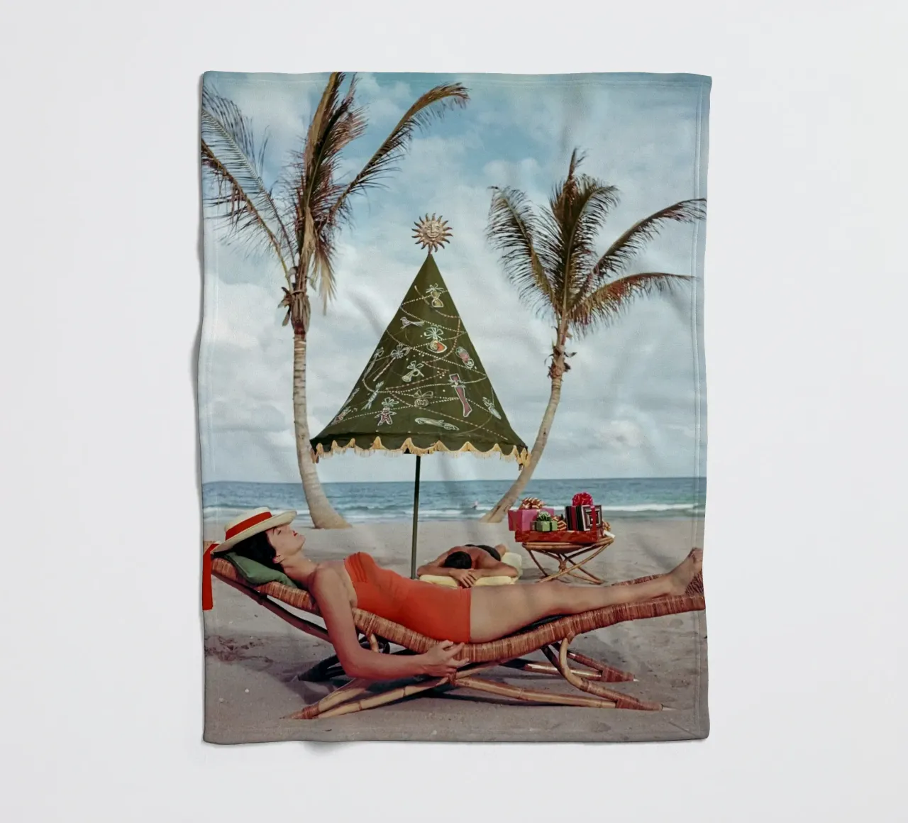 Poster di Slim Aarons a Palm Beach coperta in pile da Chrisvintage