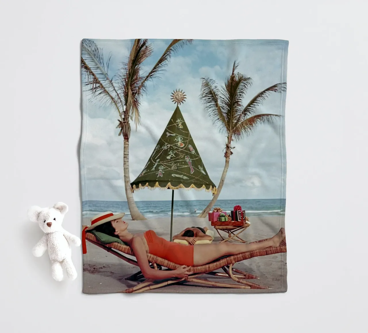 Poster di Slim Aarons a Palm Beach coperta in pile da Chrisvintage