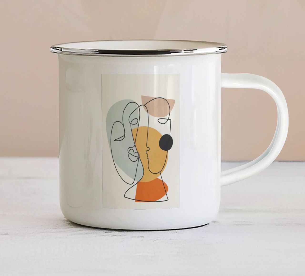 Abstract Faces 7 tazza in smalto da cityart