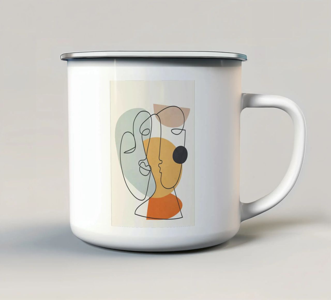 Abstract Faces 7 tazza in smalto da cityart