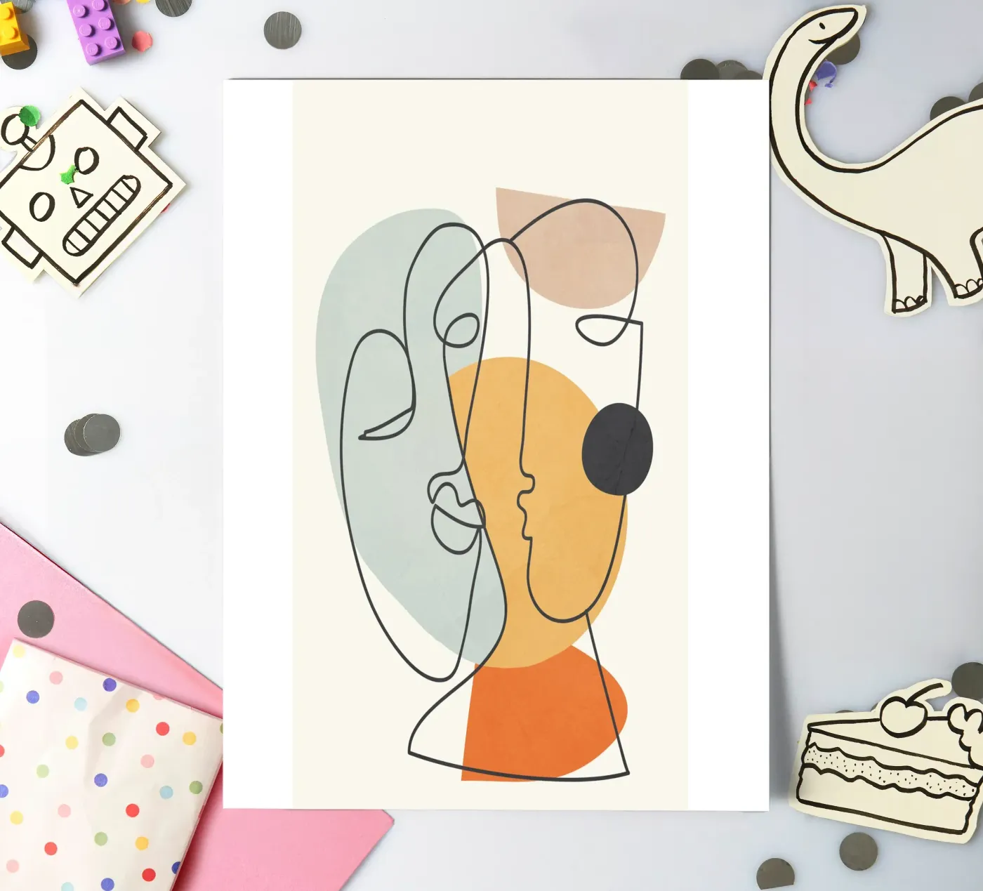 Abstract Faces 7 sticker sheet by cityart