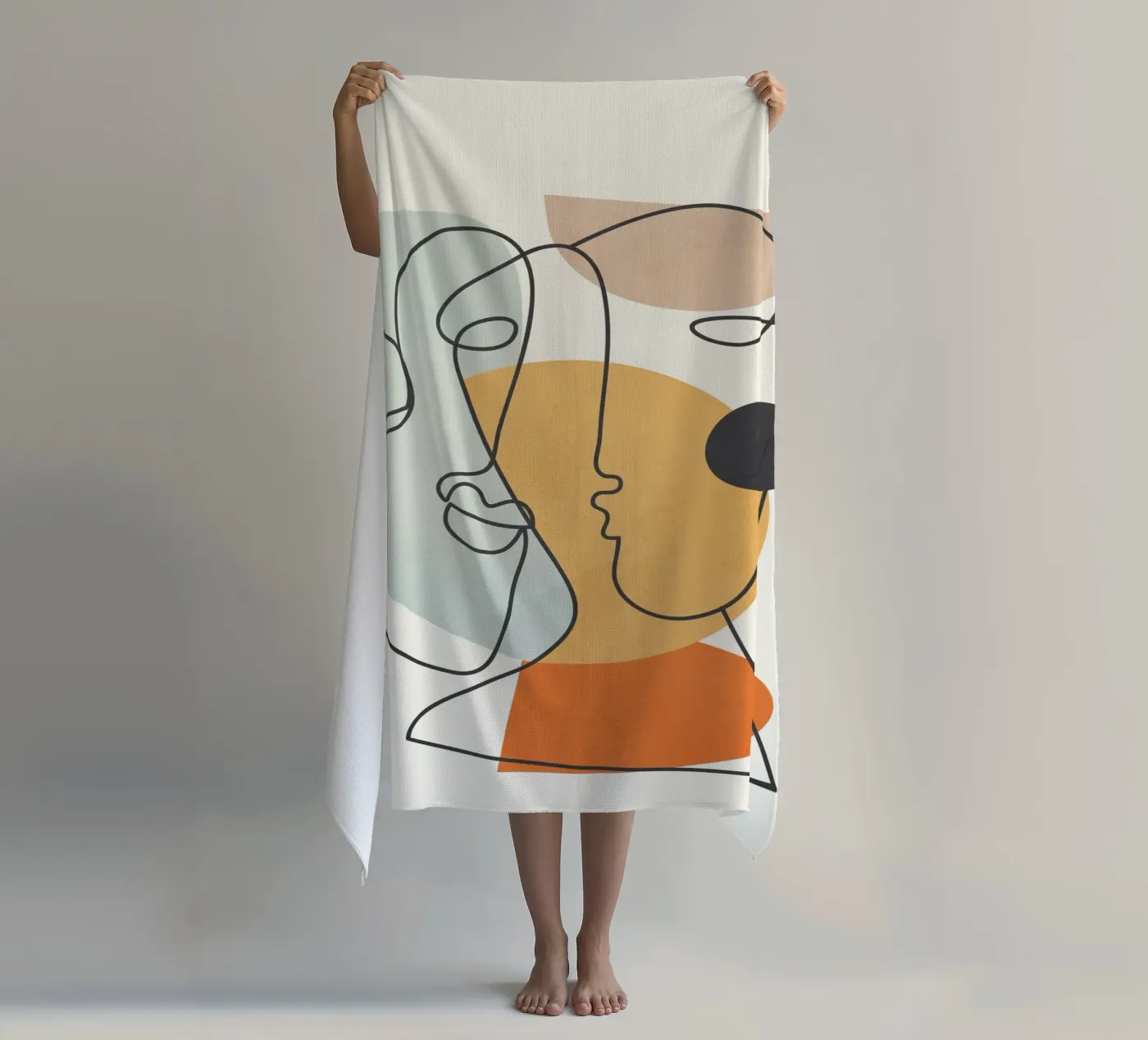 Abstract Faces 7 strandhanddoek van cityart