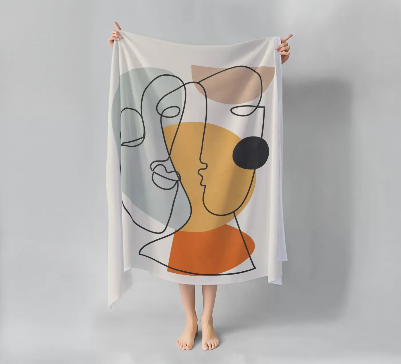 Abstract Faces 7 strandhanddoek van cityart
