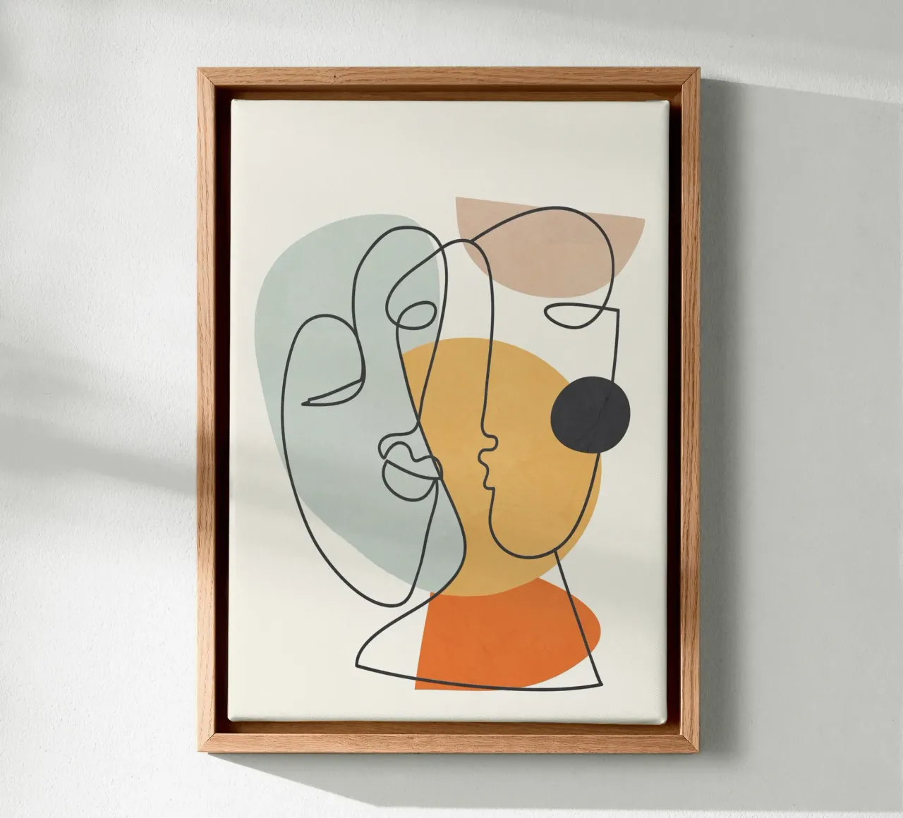 Abstract Faces 7 canvas met Baklijst van cityart