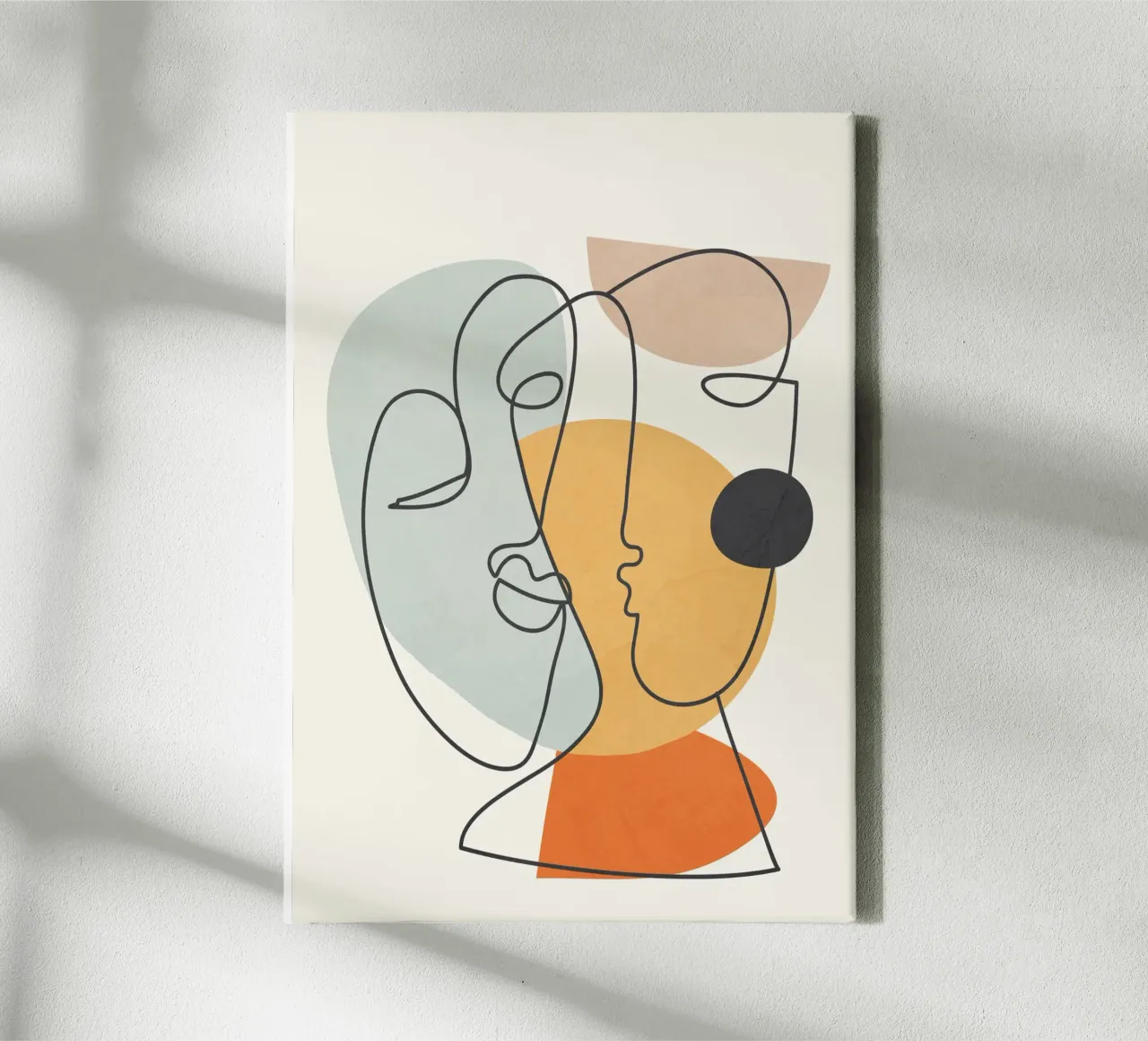 Abstract Faces 7 canvas met Baklijst van cityart