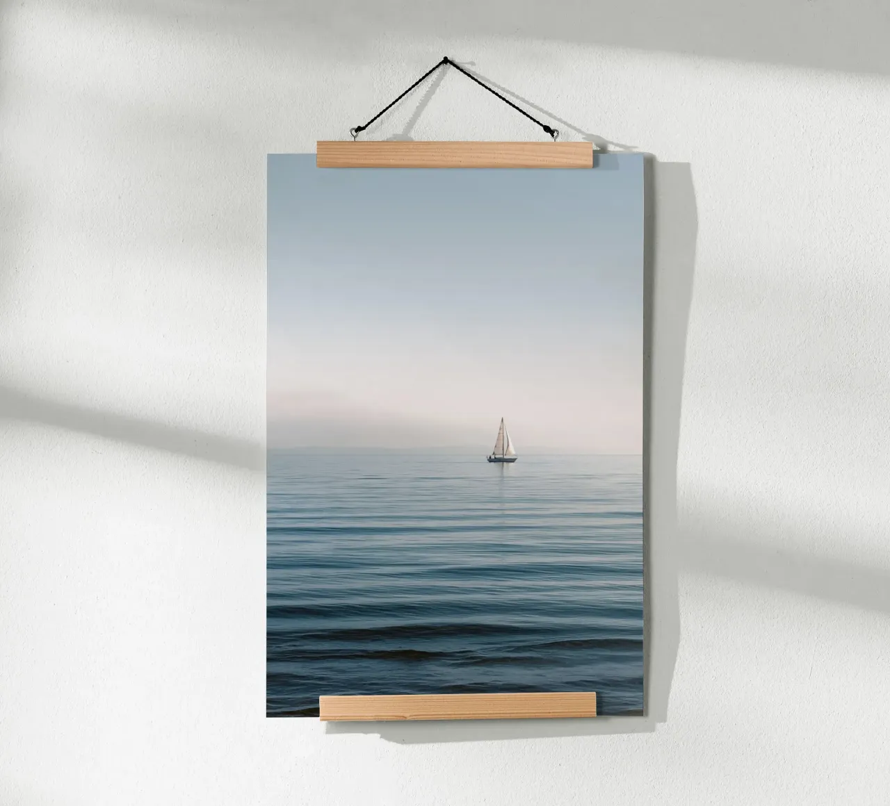 Minimalist Sailboat on Calm Ocean carta hahnemühle da Indigo Tides Art