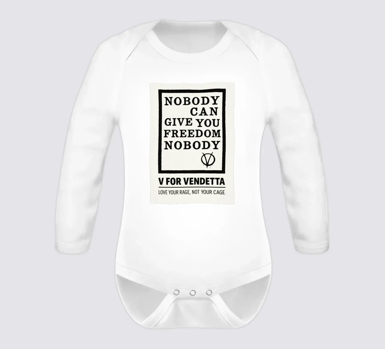 V For Vendetta Print body neonato maniche lunghe da MoviesArt