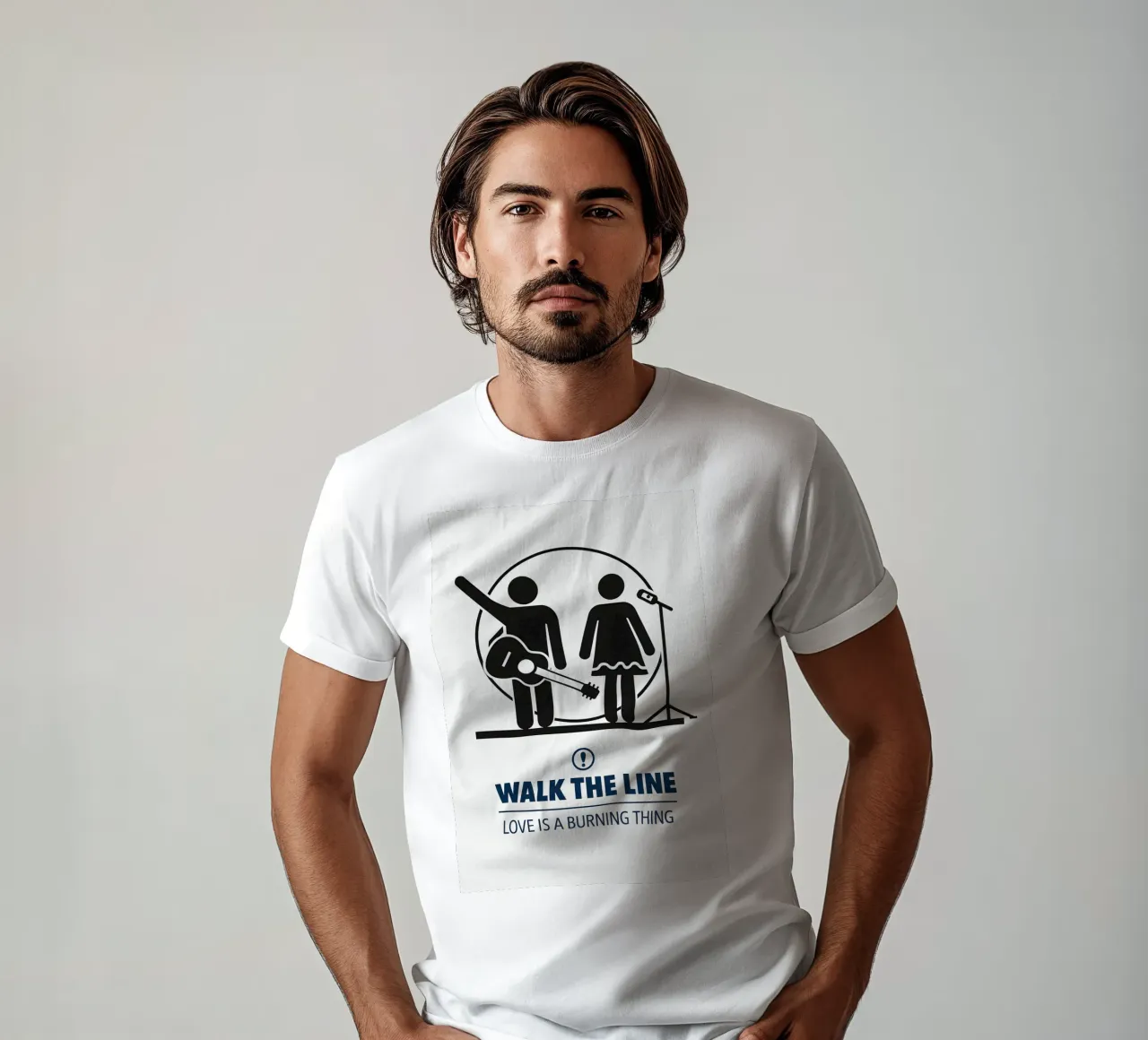 Walk The Line Print t-shirt by MoviesArt
