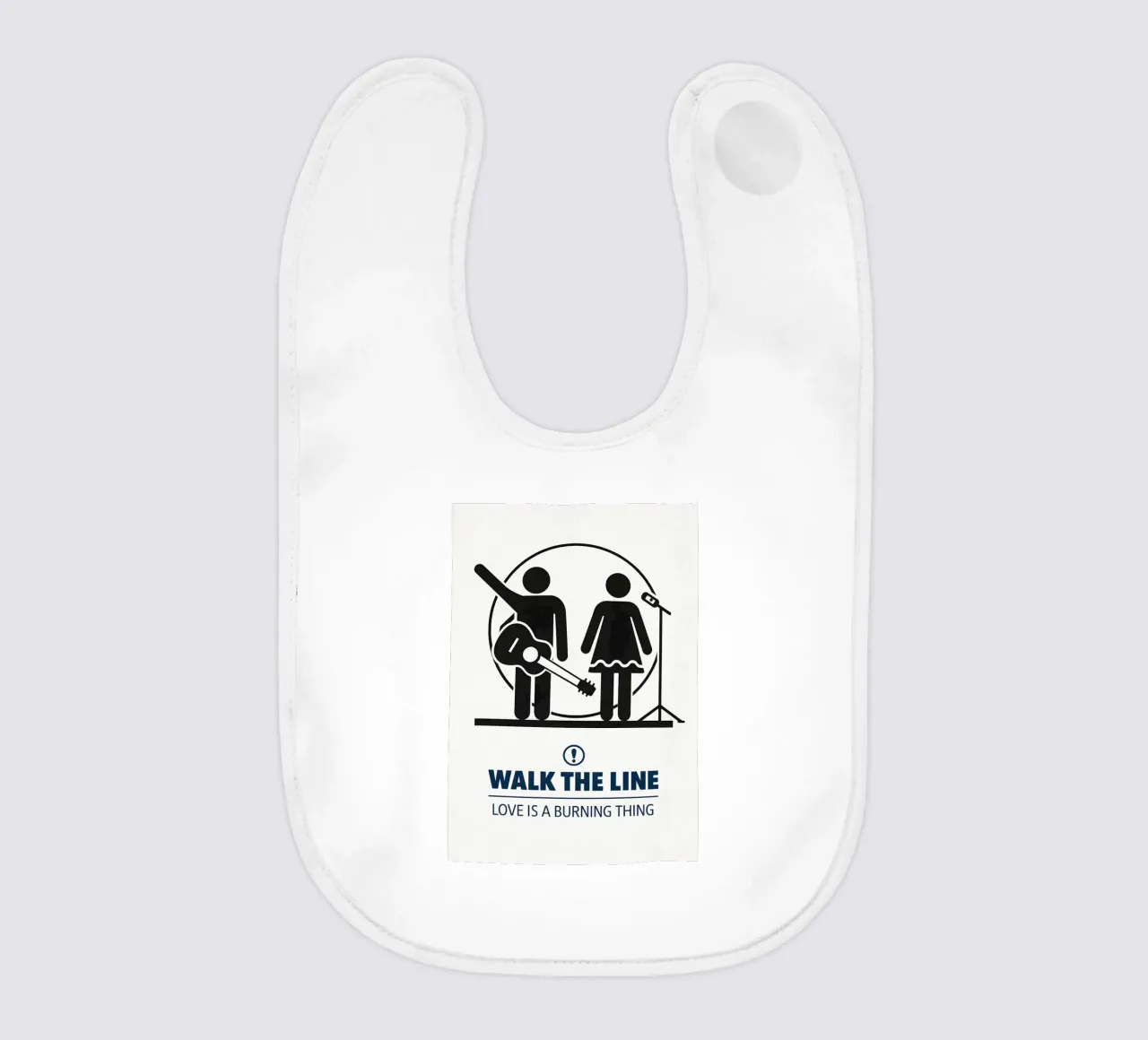 Walk The Line Print baby bib by MoviesArt