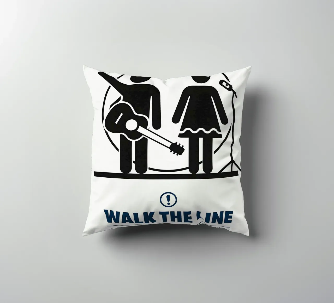 Walk The Line Print decorative cushion by MoviesArt