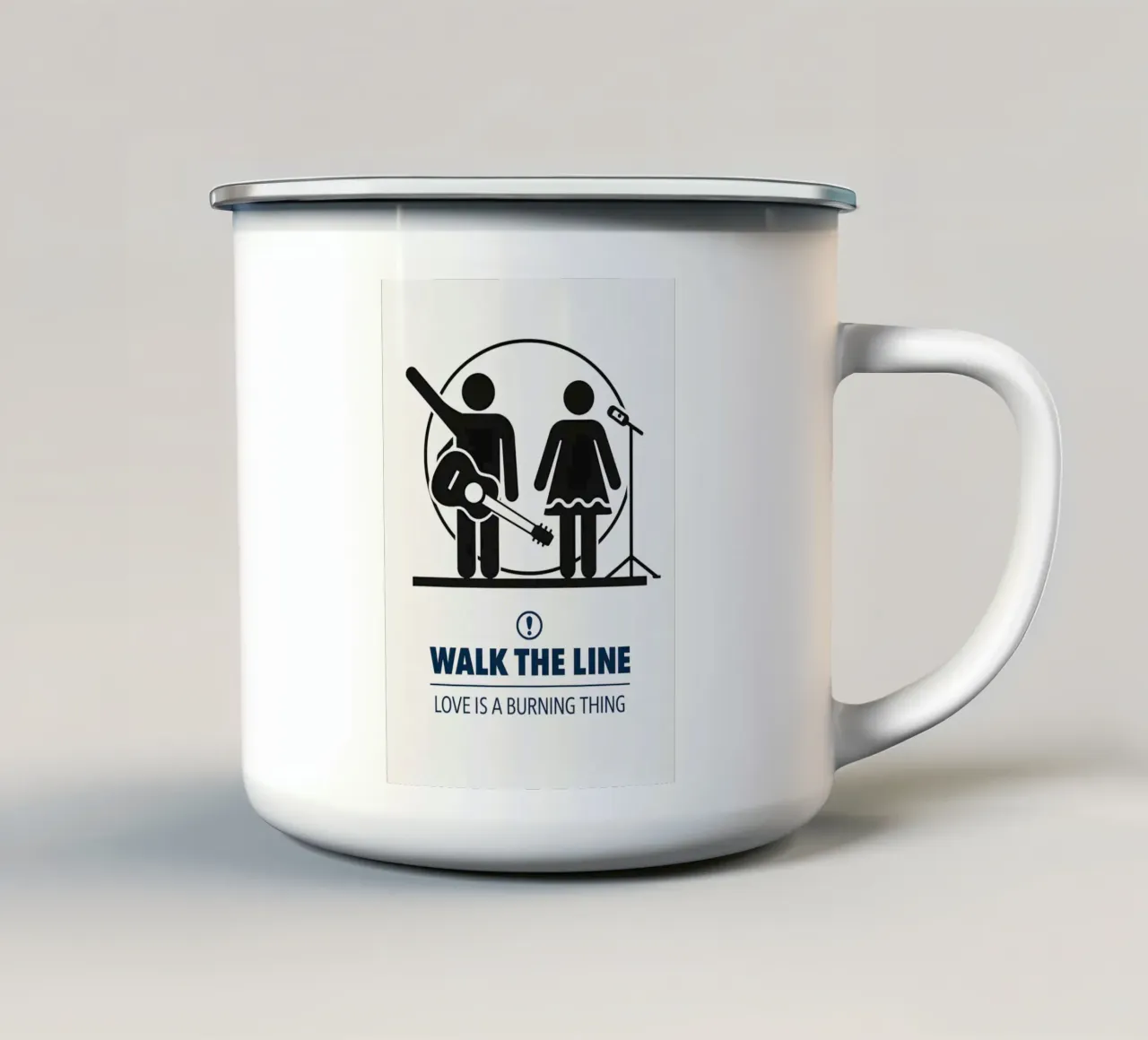 Walk The Line Print Emaille Tasse von MoviesArt
