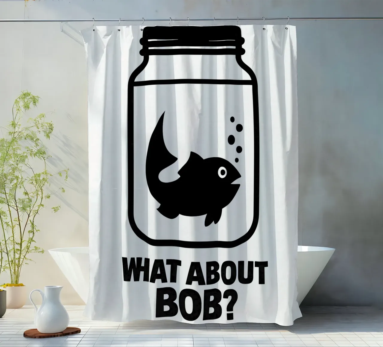 What About Bob Print Duschvorhang von MoviesArt