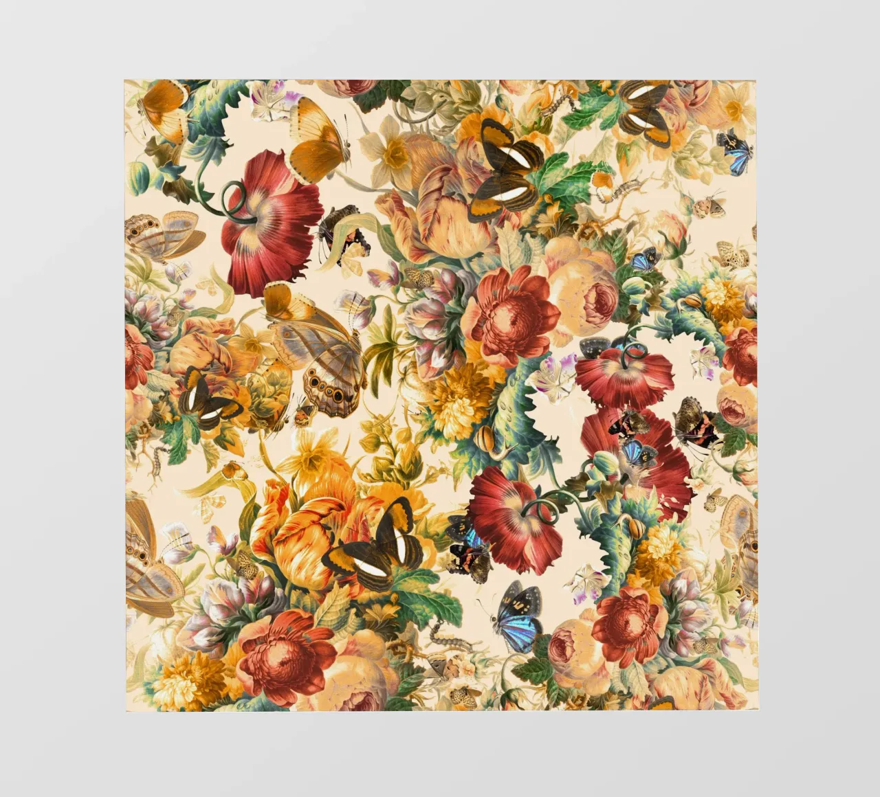 Butterfly and Floral Pattern telo in pvc da burcukorkmazyurek