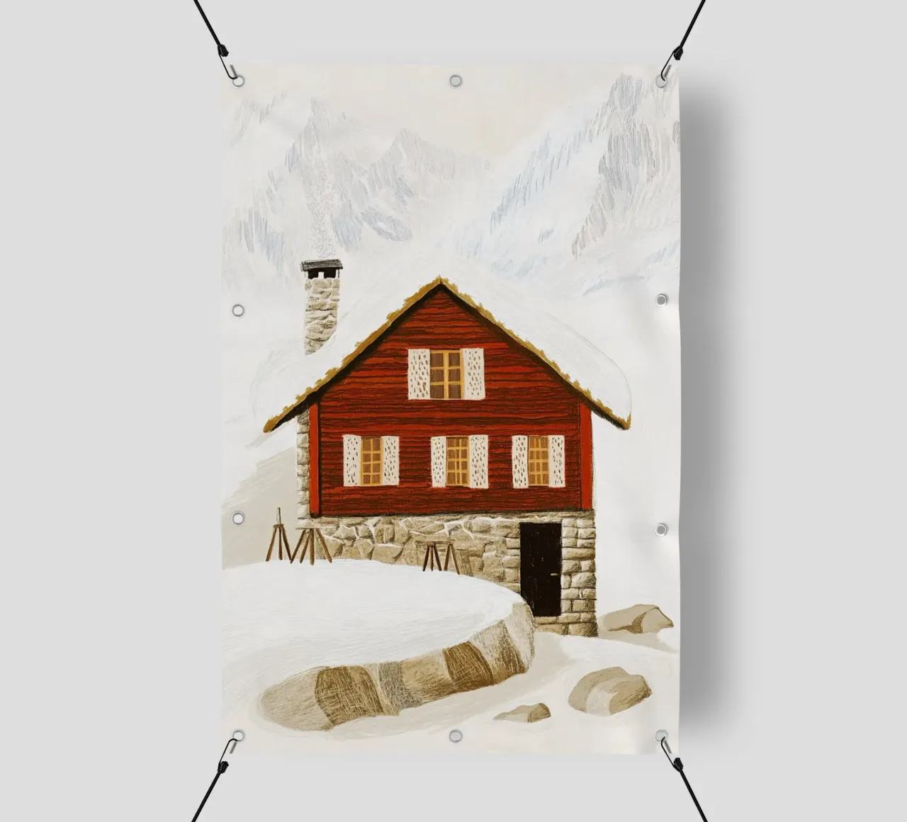 Rifugio in inverno telo in pvc da Curious Canvas