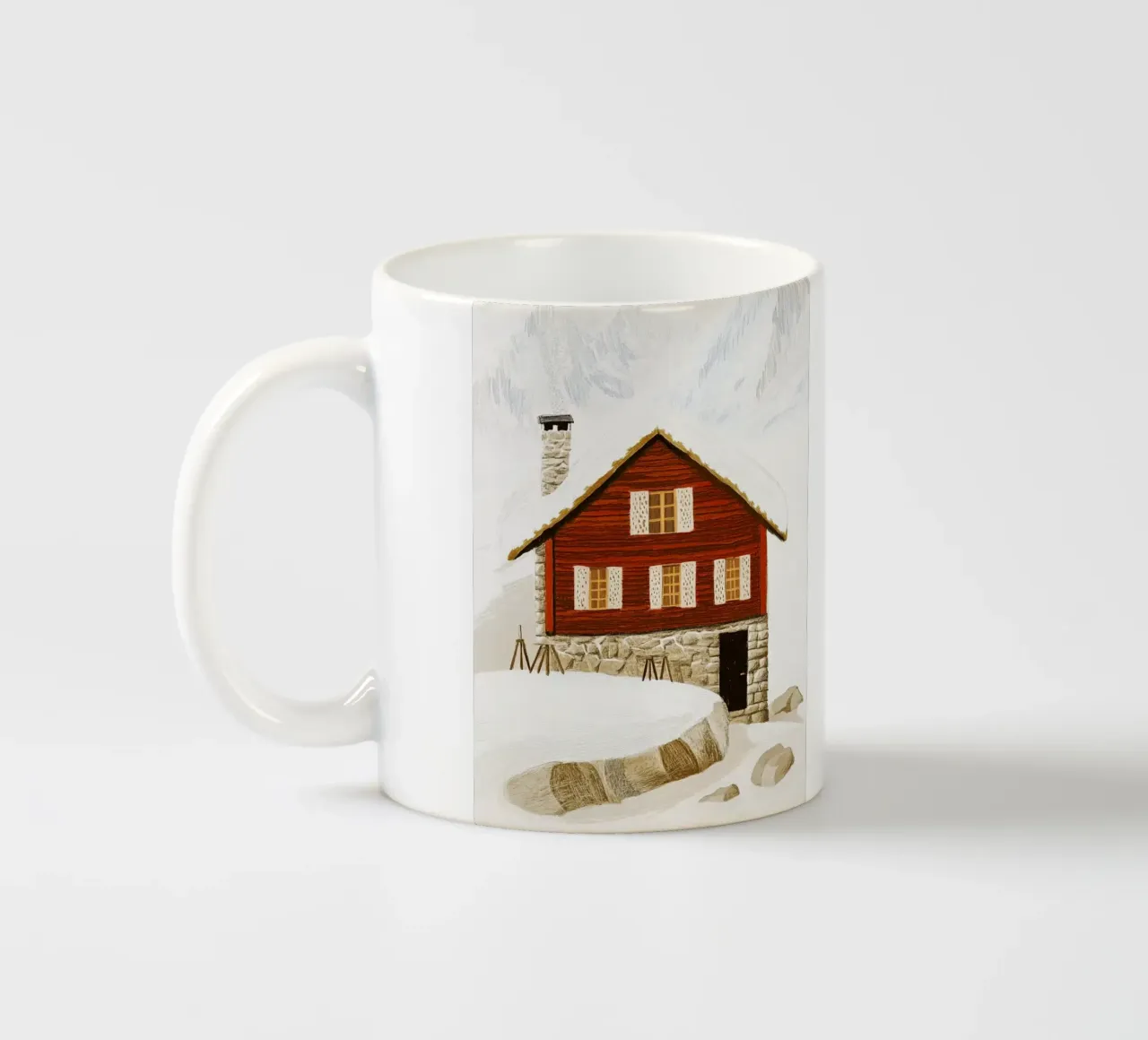 Rifugio in inverno tazza in ceramica da Curious Canvas