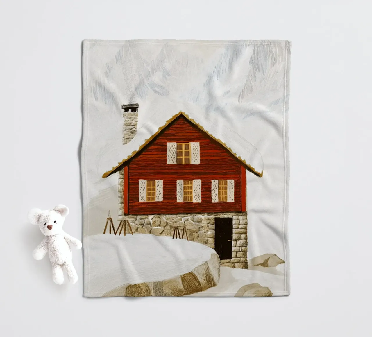Rifugio in inverno coperta in pile da Curious Canvas