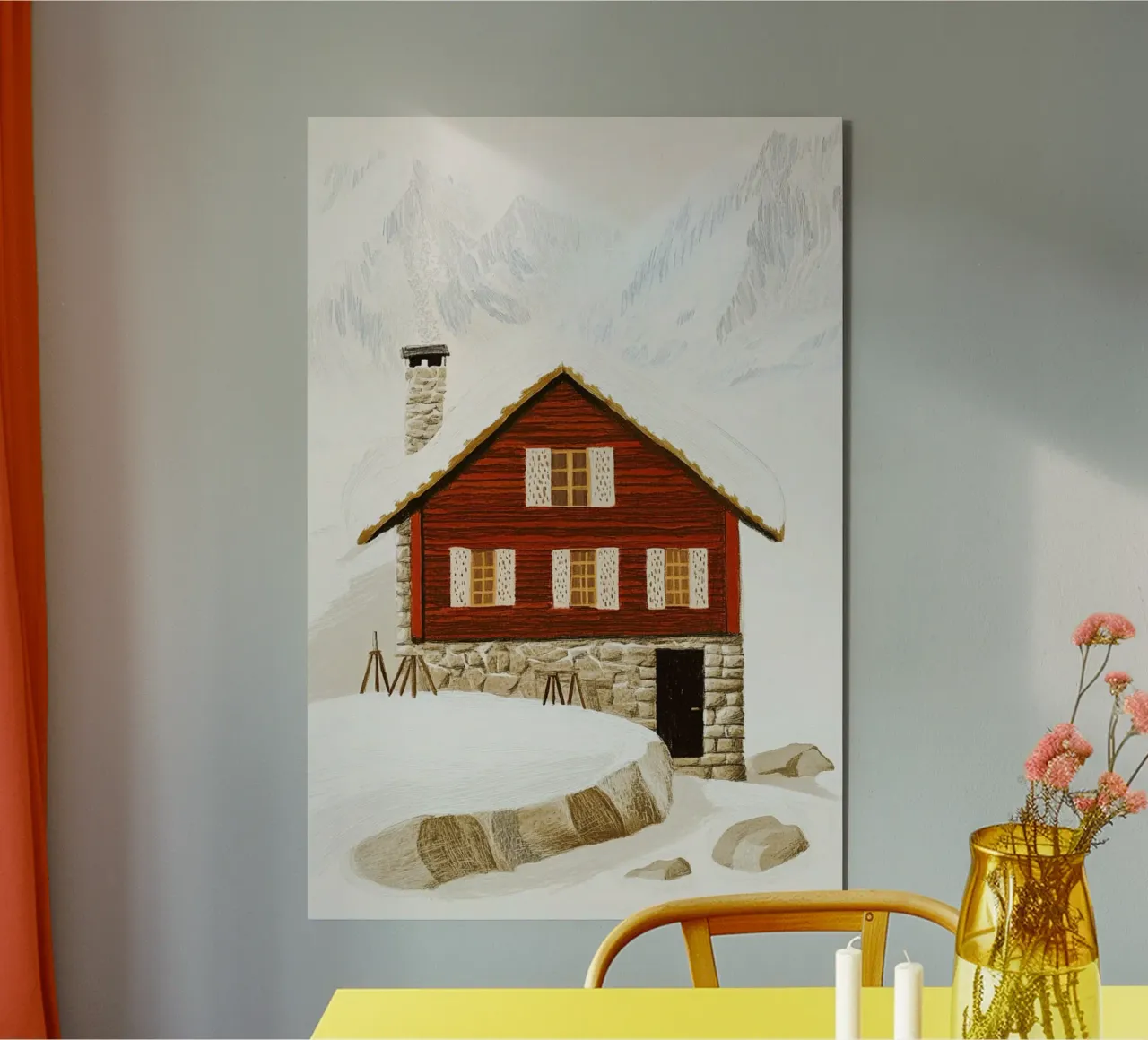 Rifugio in inverno alluminio dibond da Curious Canvas