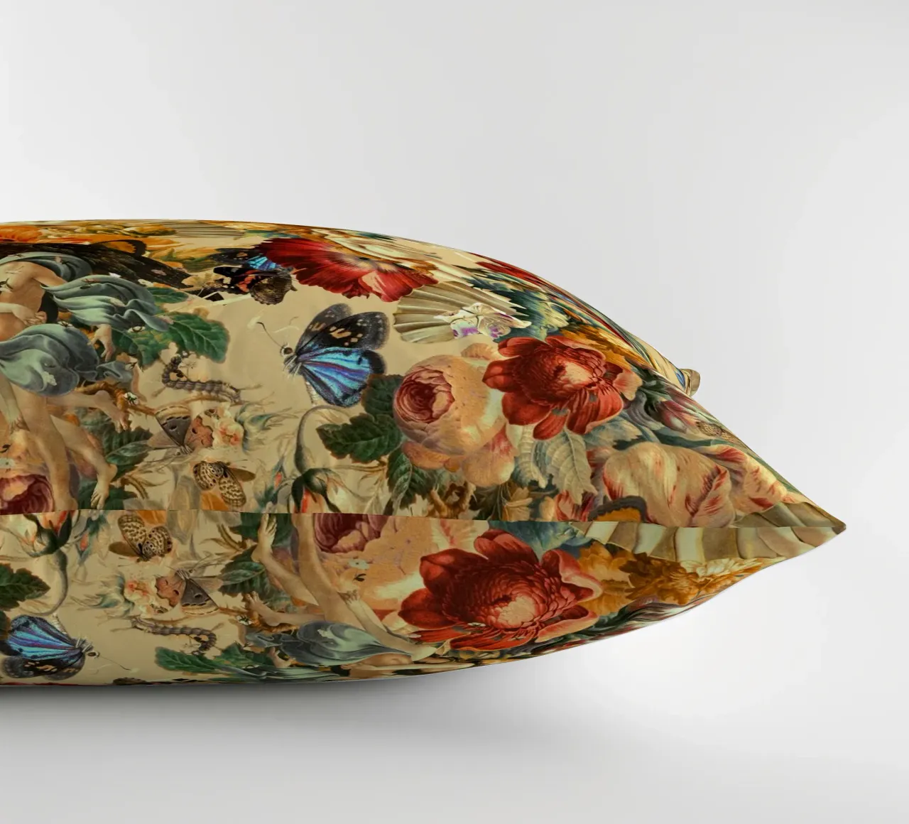 Venus and Floral Pattern decorative cushion by burcukorkmazyurek