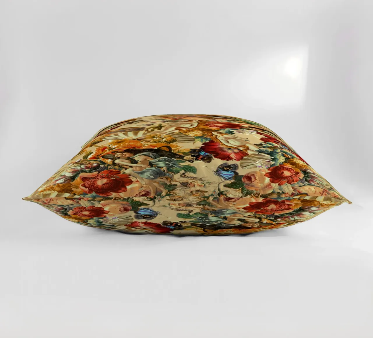 Venus and Floral Pattern decorative cushion by burcukorkmazyurek