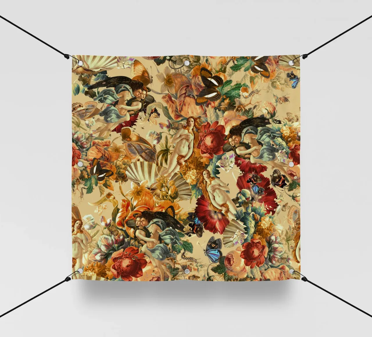 Venus and Floral Pattern telo in pvc da burcukorkmazyurek