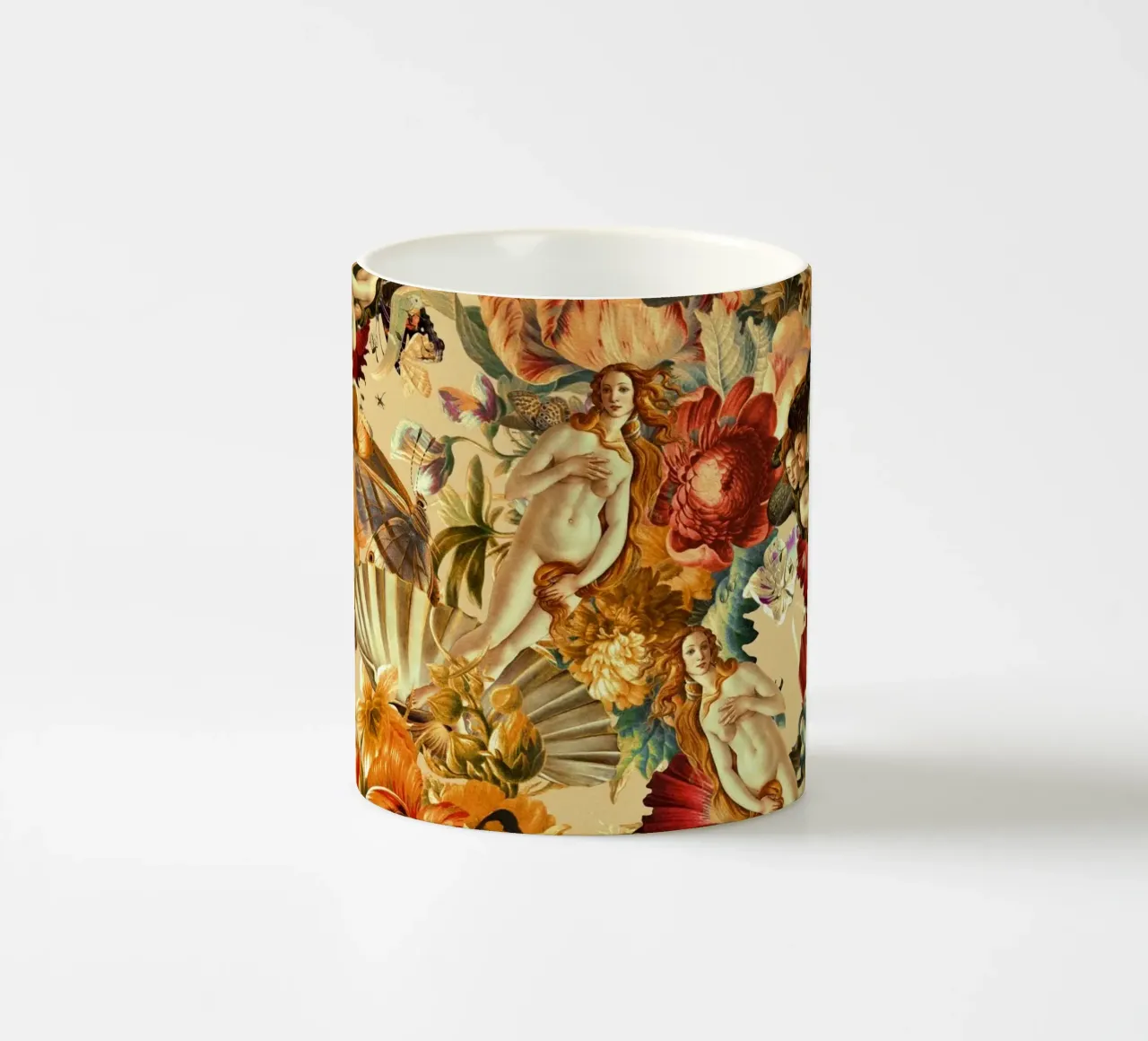 Venus and Floral Pattern tazza in ceramica da burcukorkmazyurek