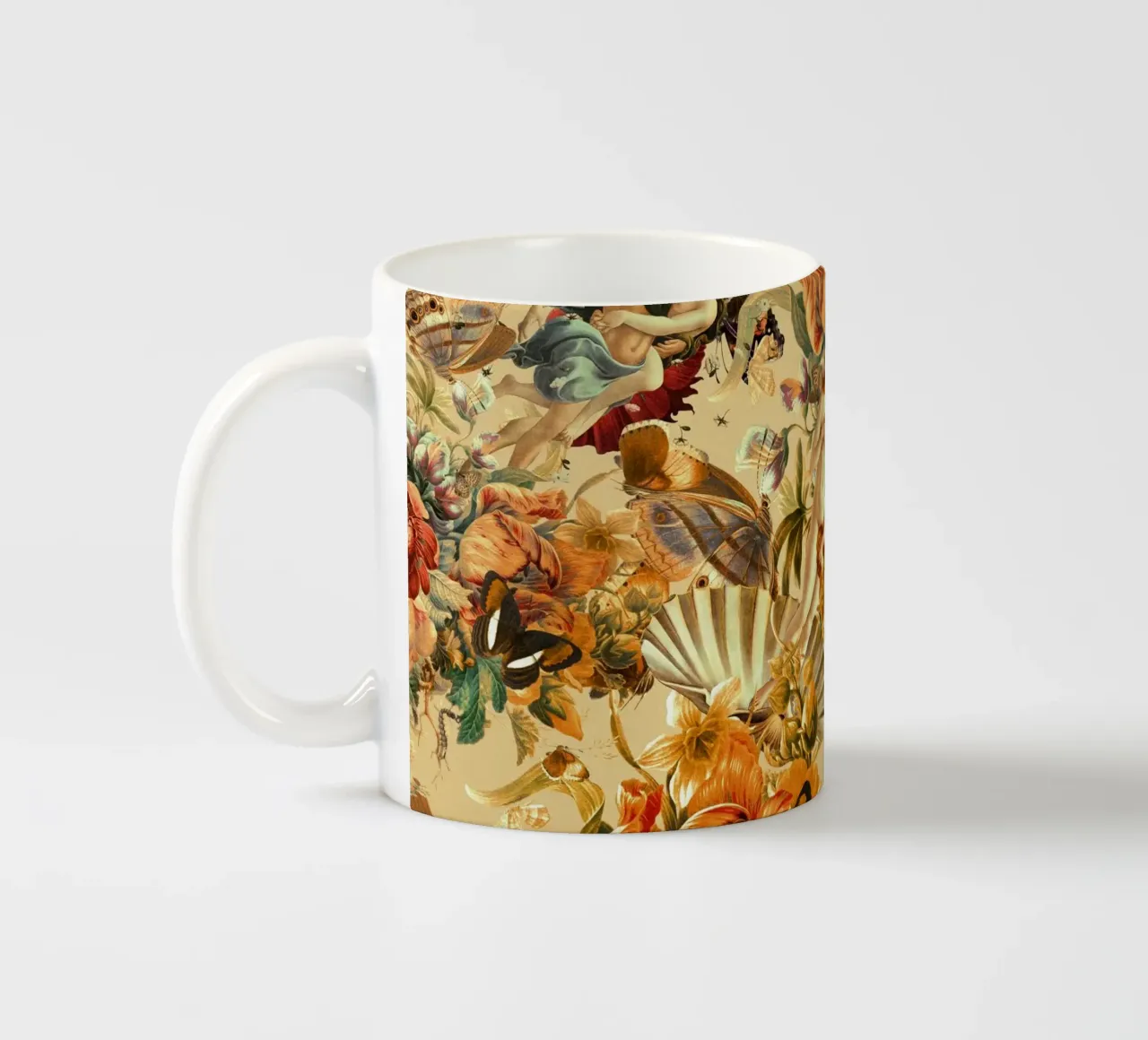 Venus and Floral Pattern tazza in ceramica da burcukorkmazyurek