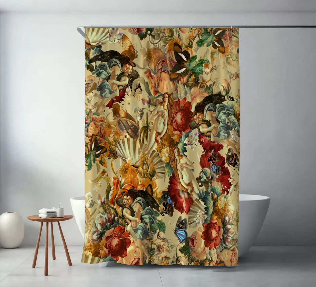 Venus and Floral Pattern tenda da doccia da burcukorkmazyurek