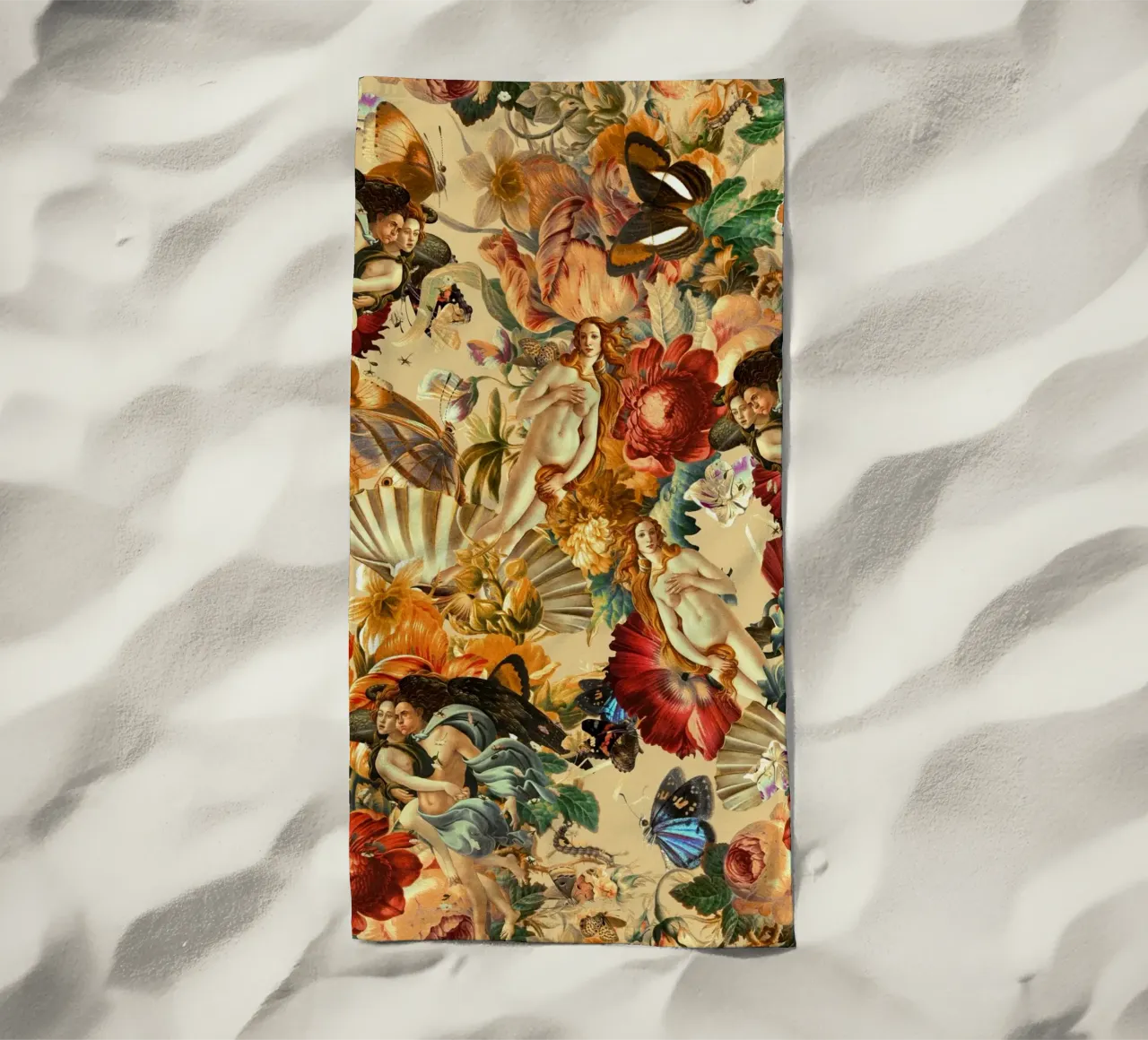 Venus and Floral Pattern telo mare da burcukorkmazyurek