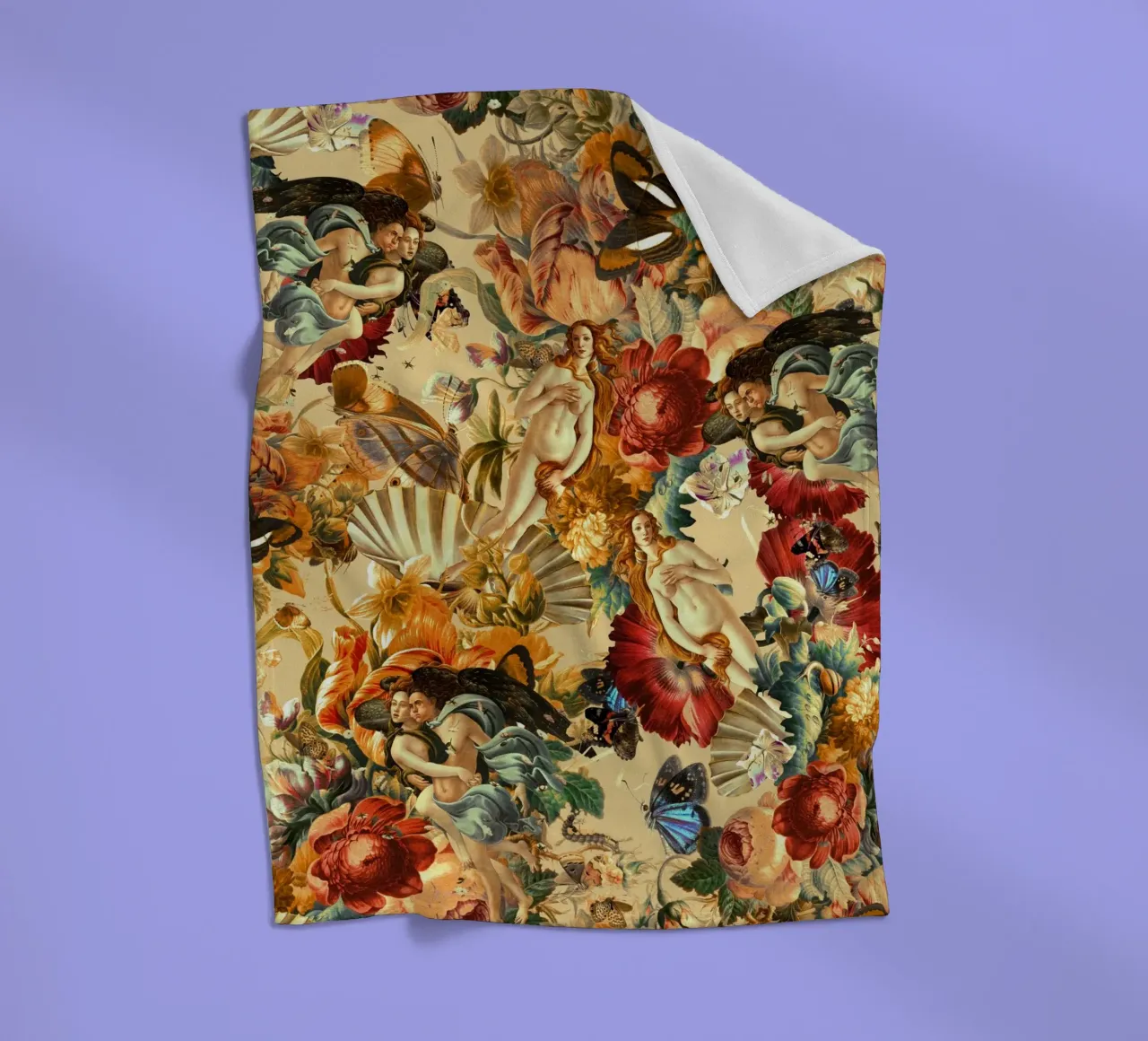 Venus and Floral Pattern coperta in pile da burcukorkmazyurek