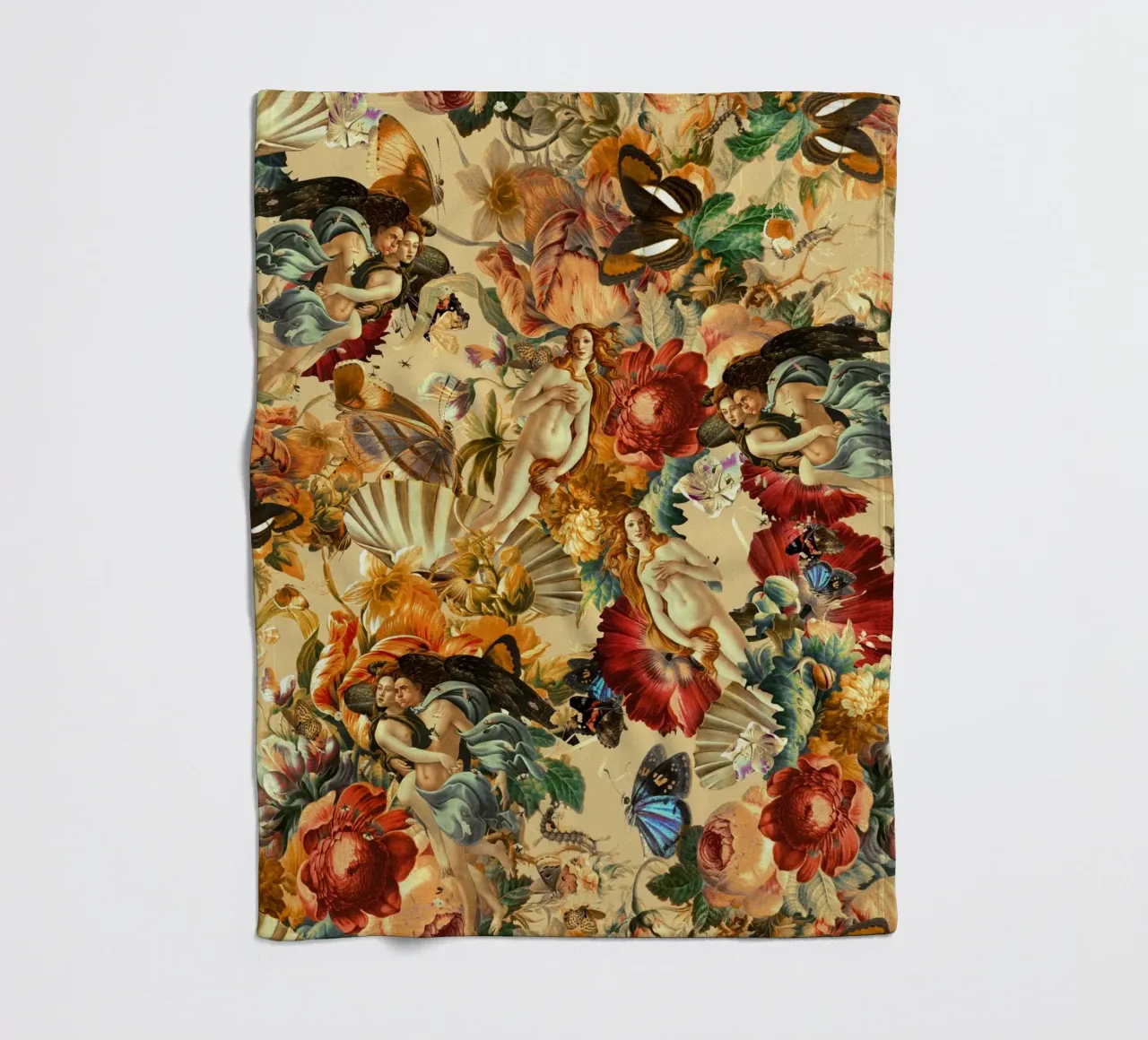 Venus and Floral Pattern coperta in pile da burcukorkmazyurek