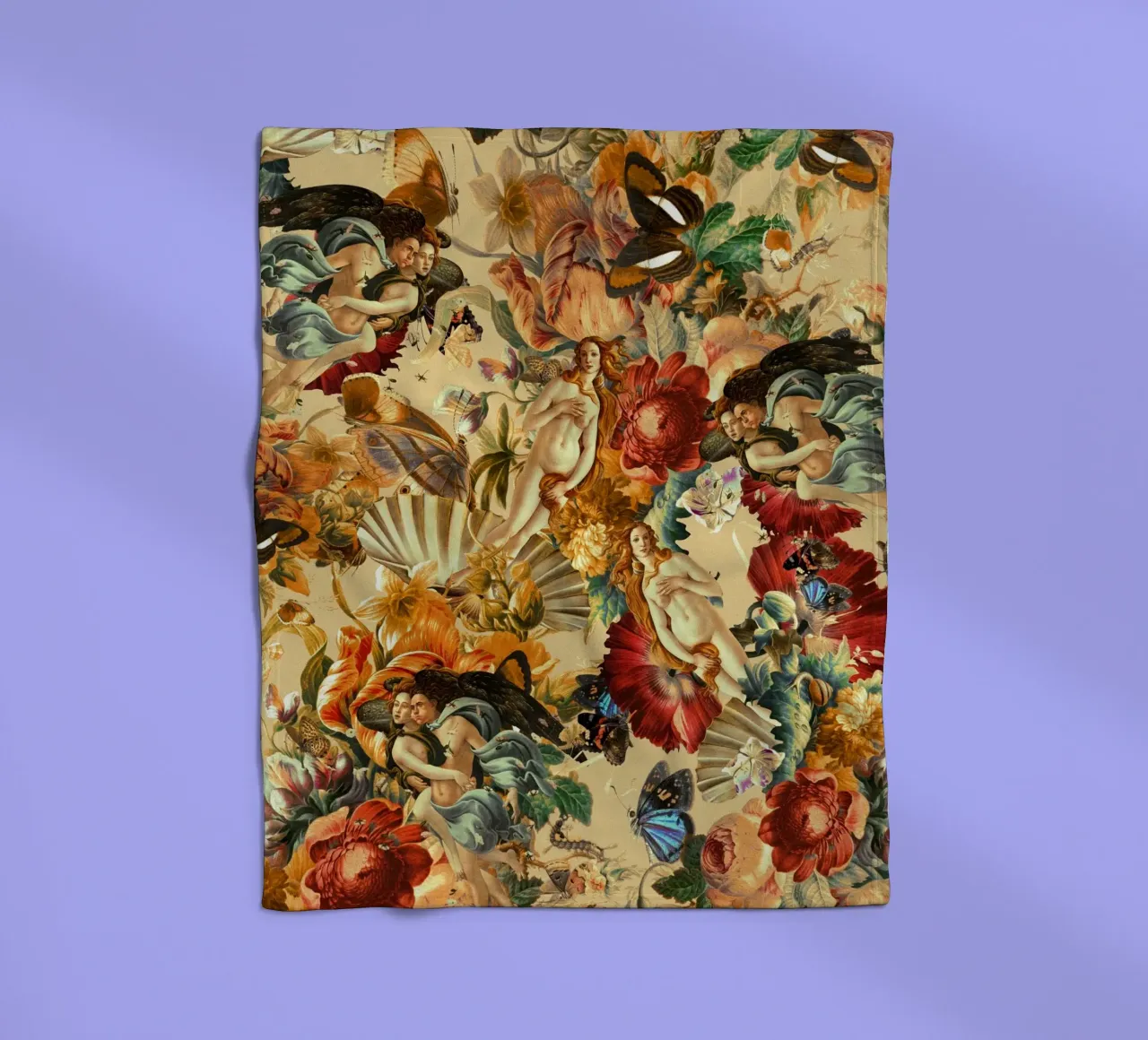Venus and Floral Pattern coperta in pile da burcukorkmazyurek