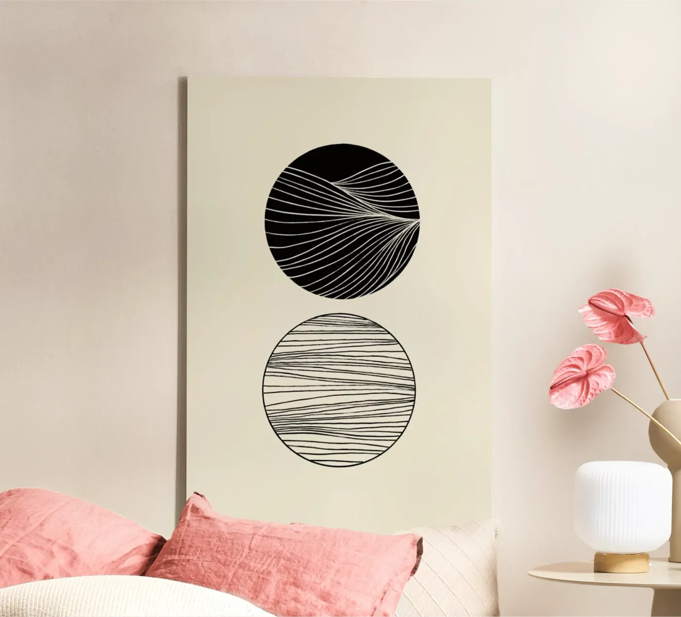 Two Spheres canvas van Graphite