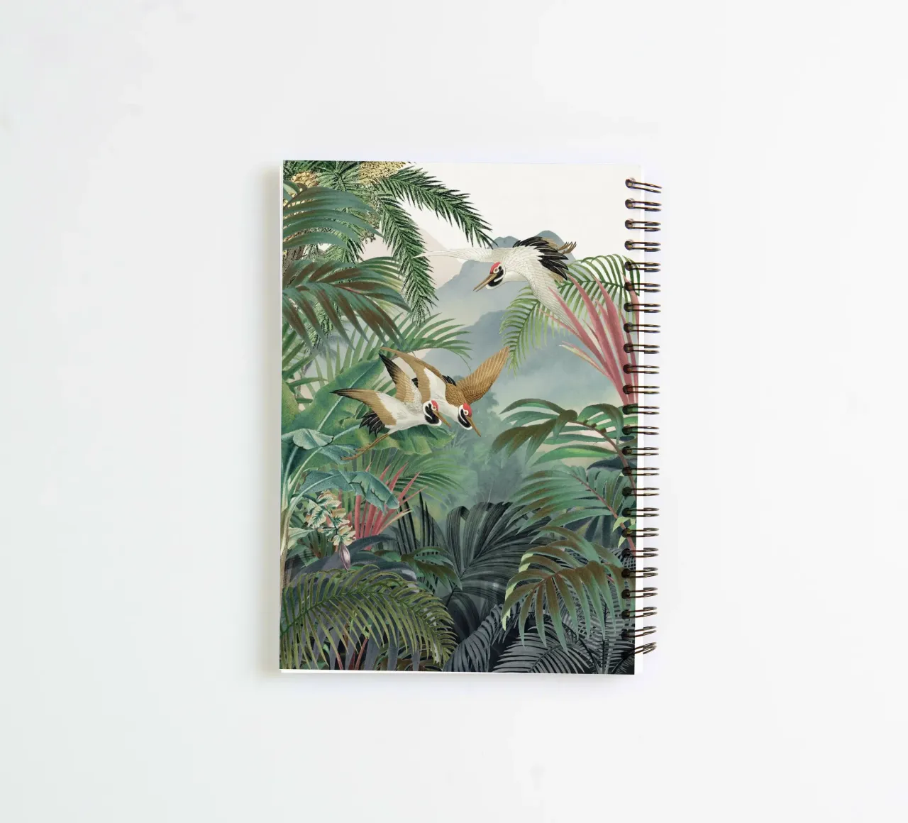 Sarus crane in the forest spiral notebook by burcukorkmazyurek