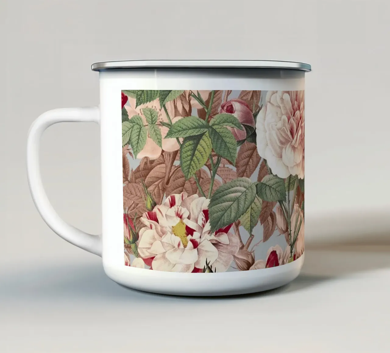 Botanical Vintage Garden enamel mug by burcukorkmazyurek