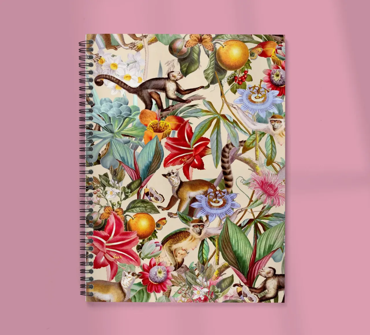 Animal and Floral Pattern spiral notebook by burcukorkmazyurek