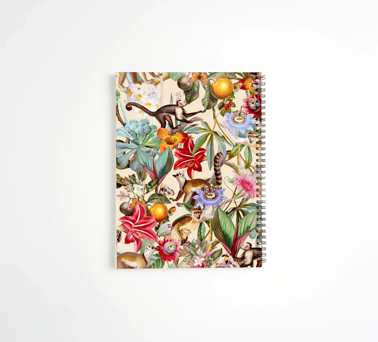 Animal and Floral Pattern spiral notebook by burcukorkmazyurek
