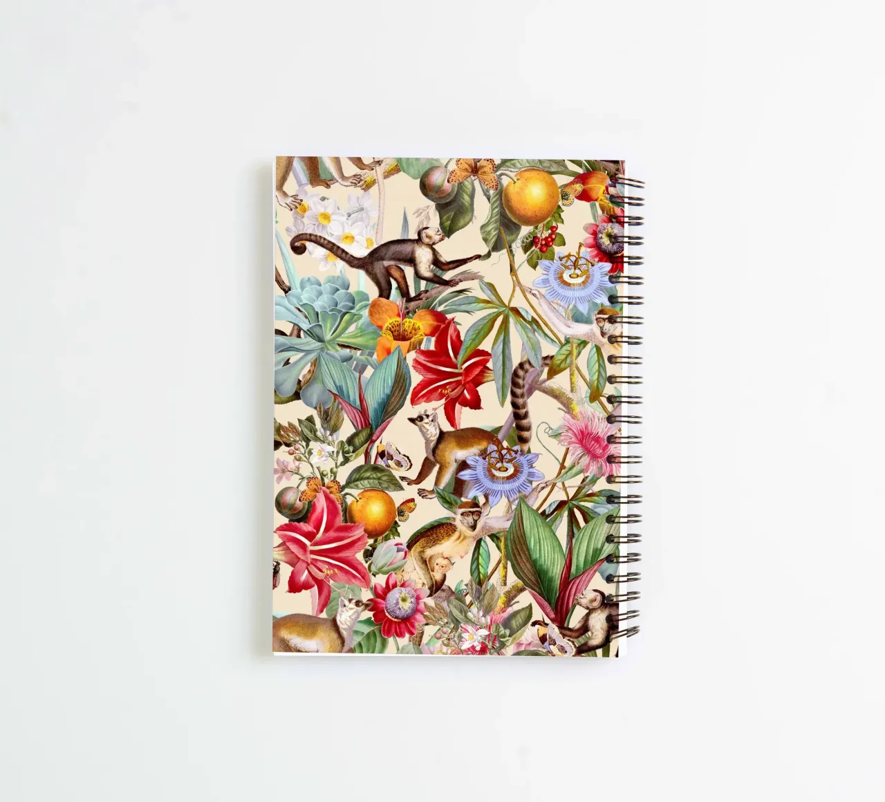 Animal and Floral Pattern spiral notebook by burcukorkmazyurek