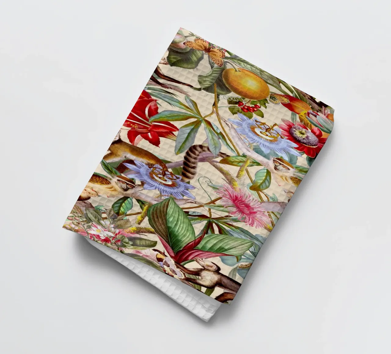 Animal and Floral Pattern tea towel by burcukorkmazyurek