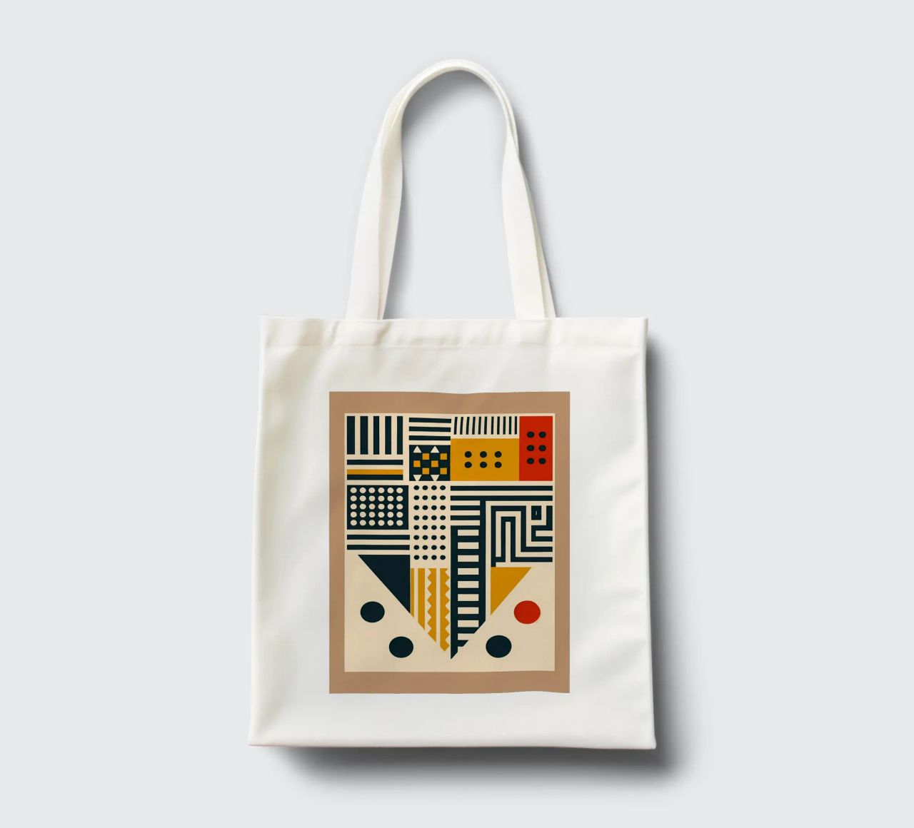 geometric shapes patterns triangles dots stripes rectangles tote bag by Ashish Kashyap