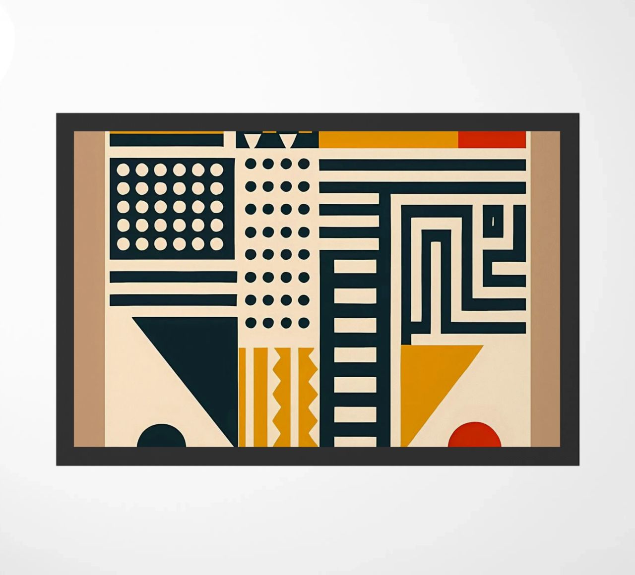 geometric shapes patterns triangles dots stripes rectangles doormat by Ashish Kashyap