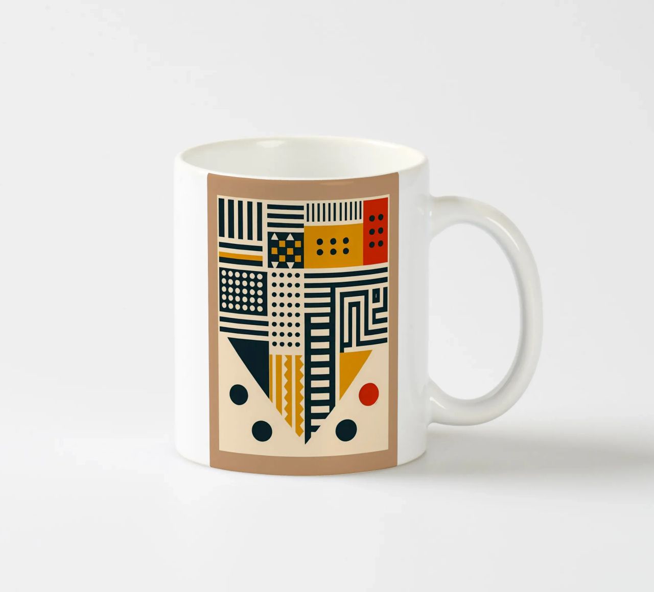geometric shapes patterns triangles dots stripes rectangles ceramic mug by Ashish Kashyap
