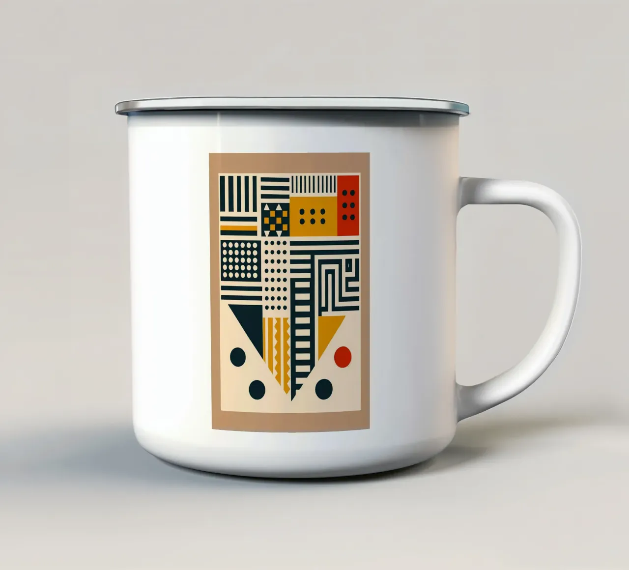 Geometrische Formen Muster Dreiecke Punkte Streifen Rechtecke Emaille Tasse von Ashish Kashyap