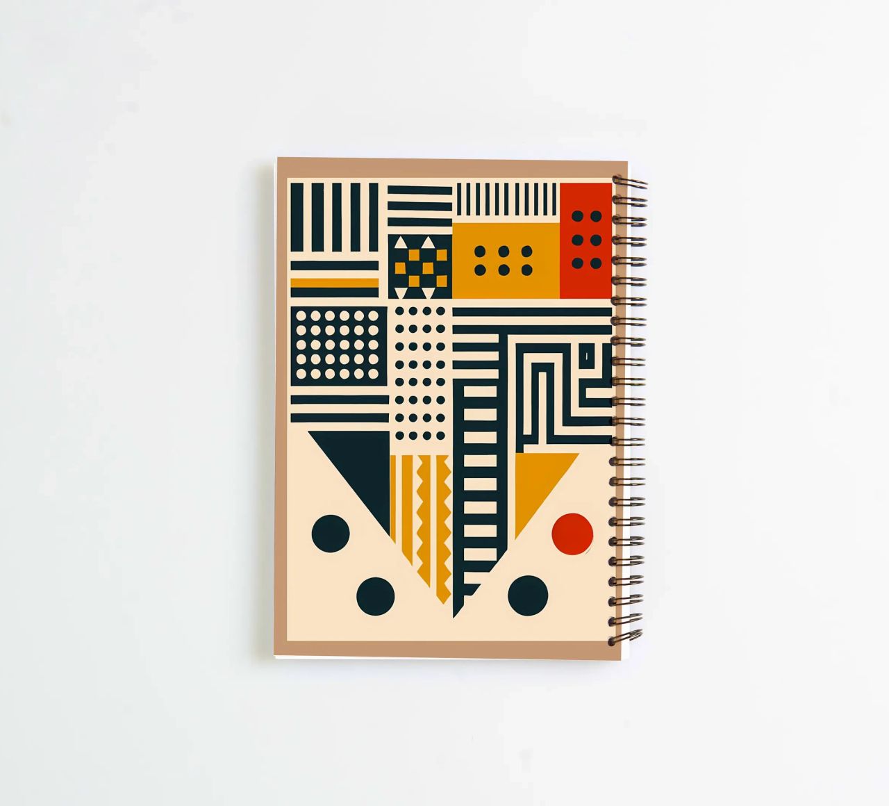 geometric shapes patterns triangles dots stripes rectangles spiral notebook by Ashish Kashyap