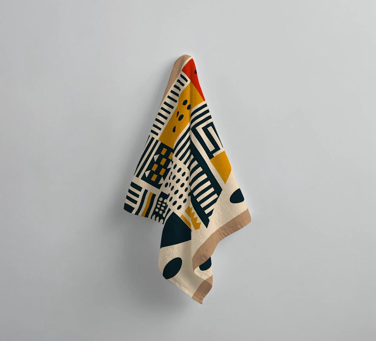 geometric shapes patterns triangles dots stripes rectangles towel by Ashish Kashyap