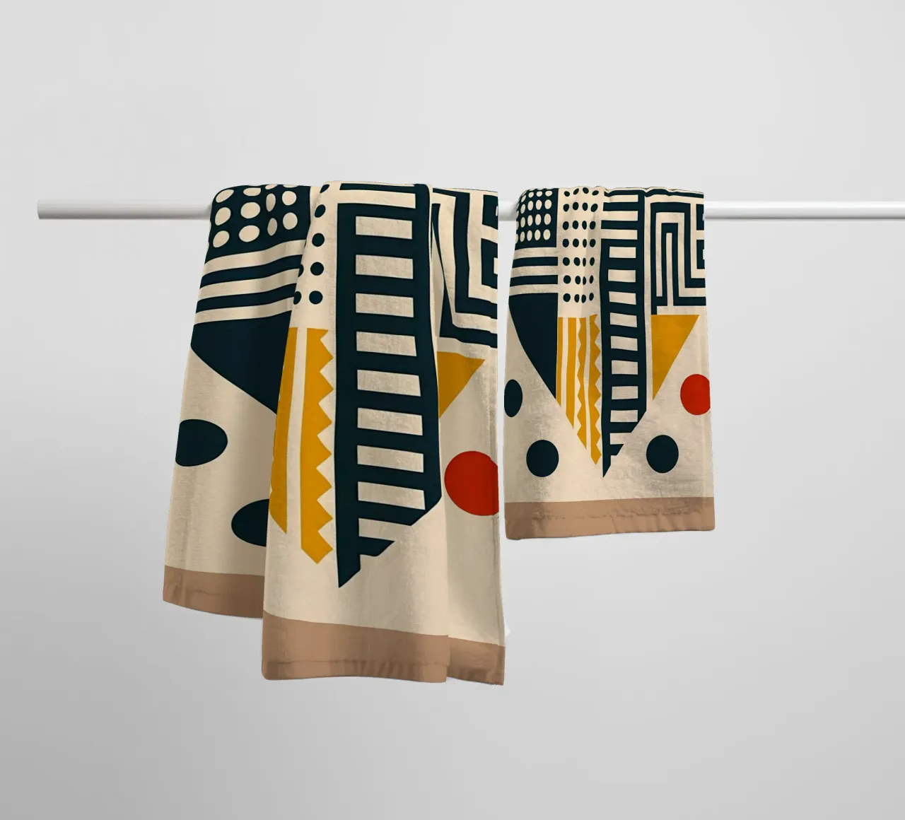formes géométriques motifs triangles points rayures rectangles serviette de bain de Ashish Kashyap